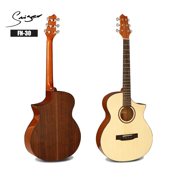 Wholesale high quality spruce wood body 6strings guitar acoustic for sale