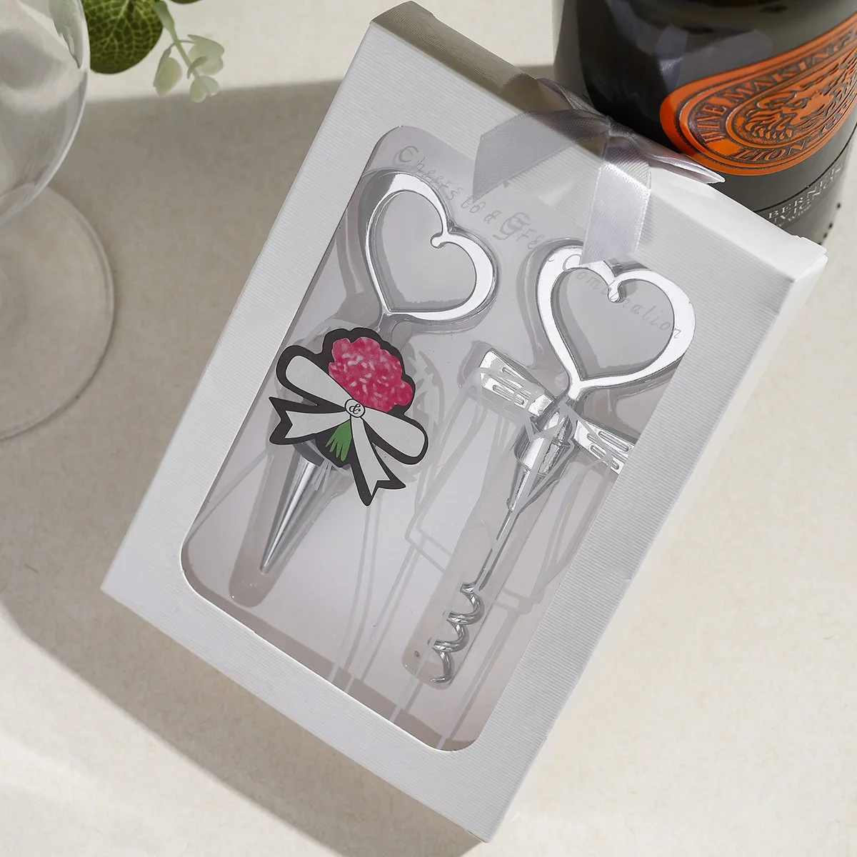 Wholesale Heart Beer Bottle Opener and Stopper Wedding Souvenirs for Guests Gifts Party Giveaways Gifts Wine Opener Stopper