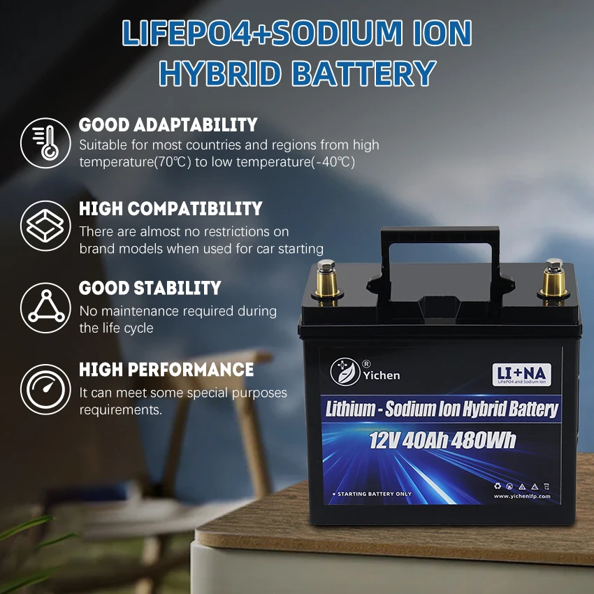 12V 40Ah LiFePO4 натрий ионный Гибридный автомобильный стартер аккумулятор новая технология для запуска автомобиля