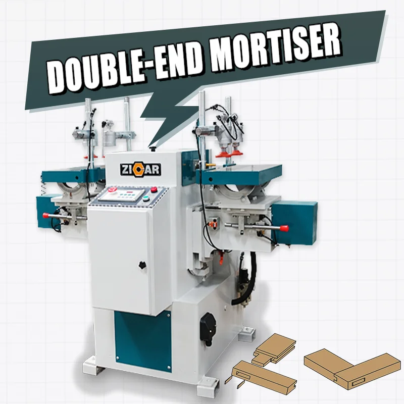 ZICAR Automatic Woodworking Horizontal Double End Mortising Machine Tenoning Machine Mortise Machine for wood