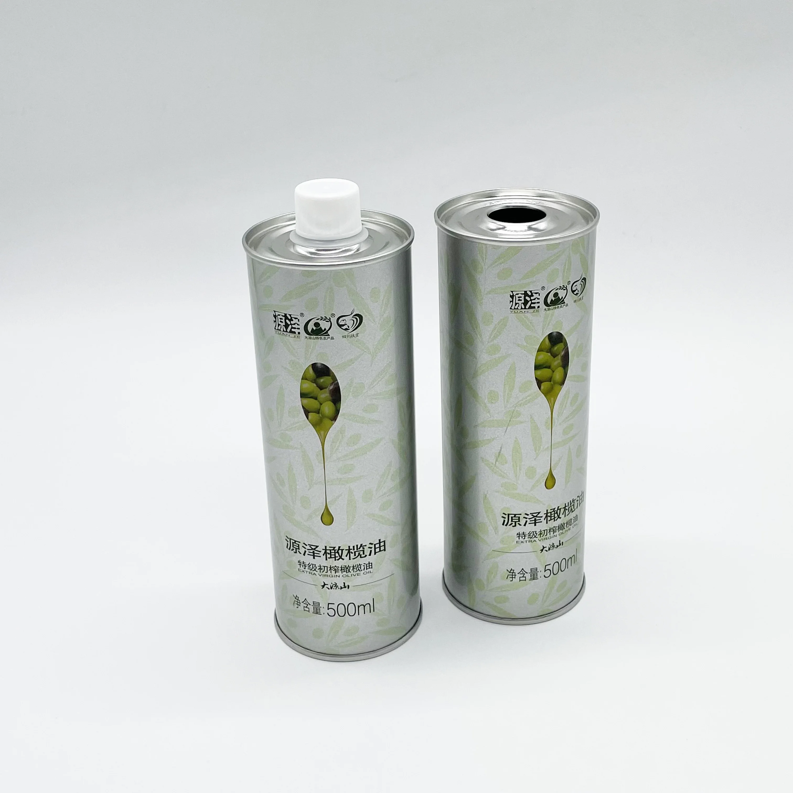 Factory price custom logo 0.5L round metal tin can for olive oil packaging