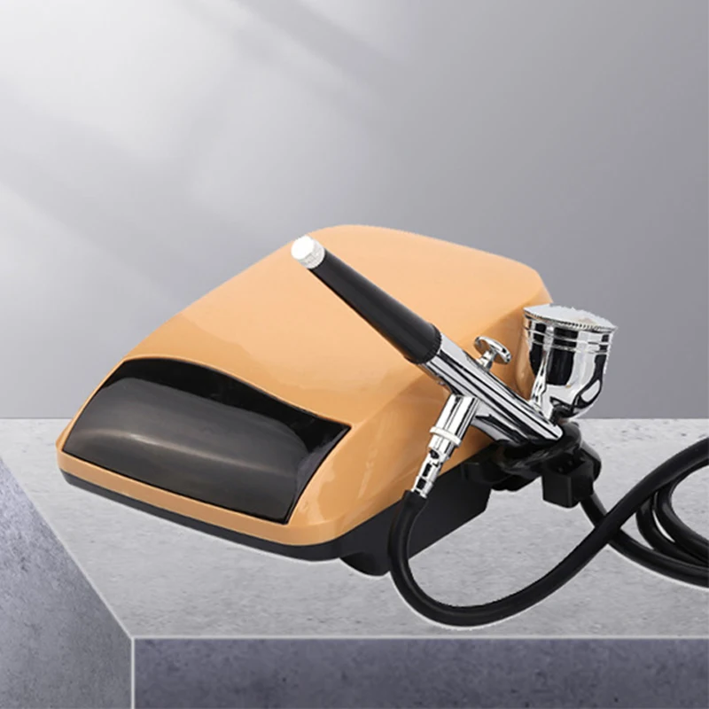 Portable Mini Air Brush Spray Gun with Compressor Kit Single Action Air Brush Painting Kits for Cake Decorating/