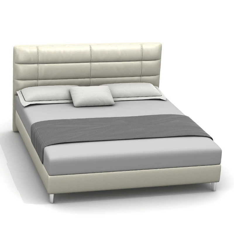 modern fullsize bedroom furniture manufacture king queen double twin size modern real genuin leather new design bed