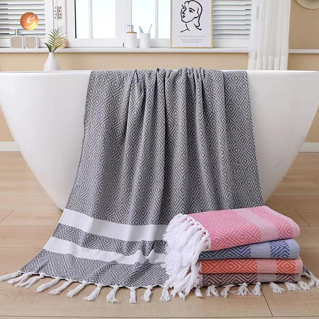 Home Textiles Turkish Towel Wholesale High End Beach Towel Organic Turkish Cotton Bath Towel Sets