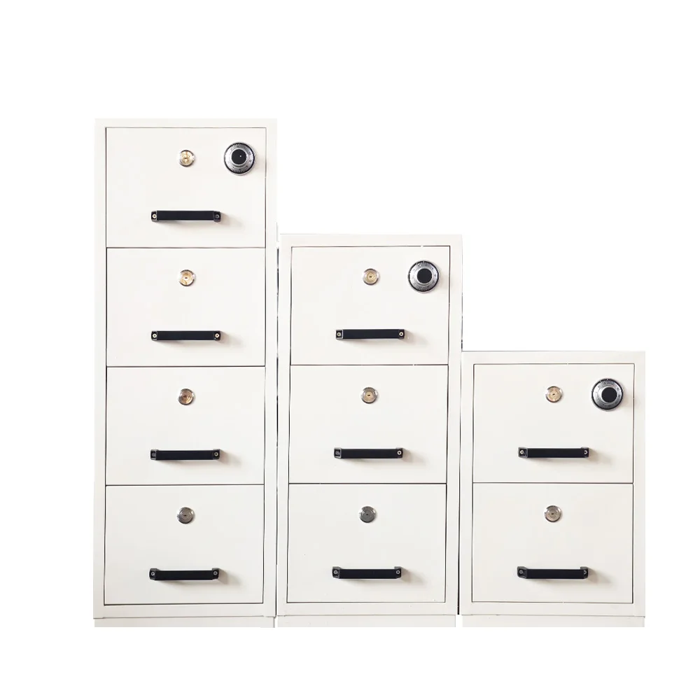 Metal Four Drawer Fireproof File Cabinet Vertical Four Drawer File Cabinet with Lock