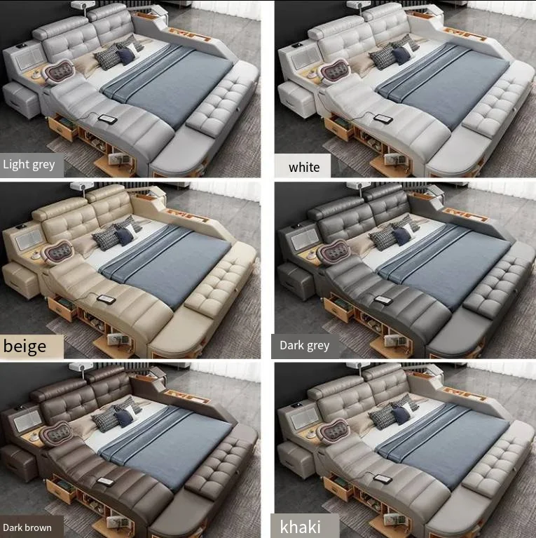 multifunction bed massage with projector smart beds bedroom furniture tatami smart up-holstered beds