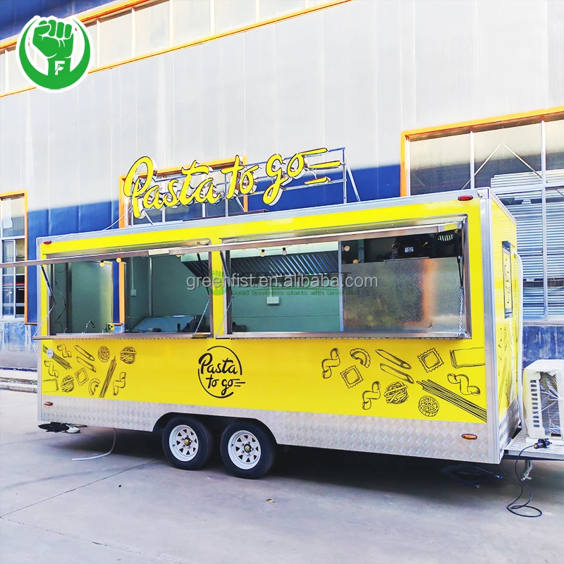 Big Concession Fast Food Trailer Crepe 16ft Cart Mobile Food Truck Kitchen Australian Standard Food Trailer