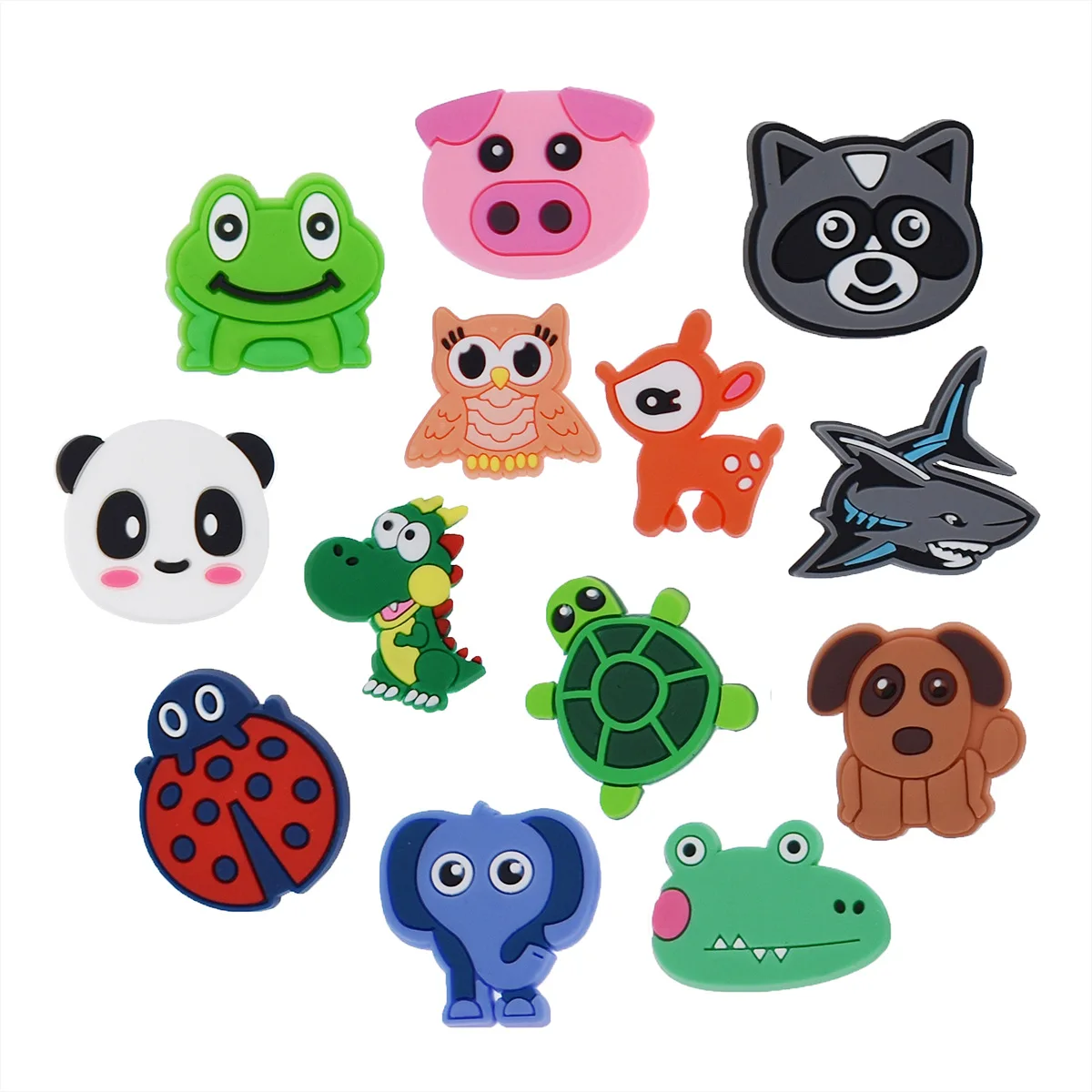 Wholesale Cute Animal Shoe Charms Clog Charms Turtle Owl Shoe Charms Soft Rubber PVC Bracelet Sandals Accessories for Kid Gifts