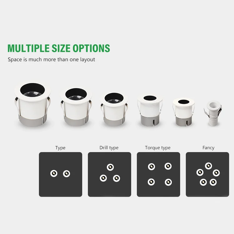 New Product Indoor Fixture Office Mall Supermarket 1W 2W 3W 5W 7W 10W Recessed Led Spotlight