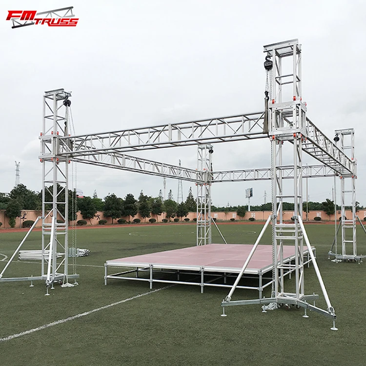 Stage Truss Roof DJ Booth Table Lighting Aluminum Prefab Concert Stages Wedding Stage Music Scene