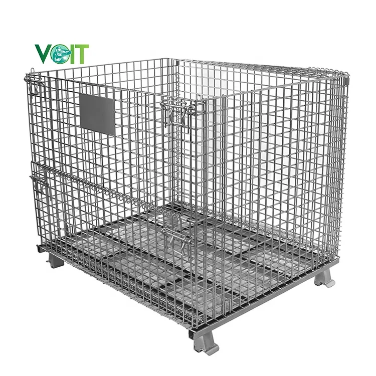 Сверхмощный транспортный складной склад Палети от метална клетка
