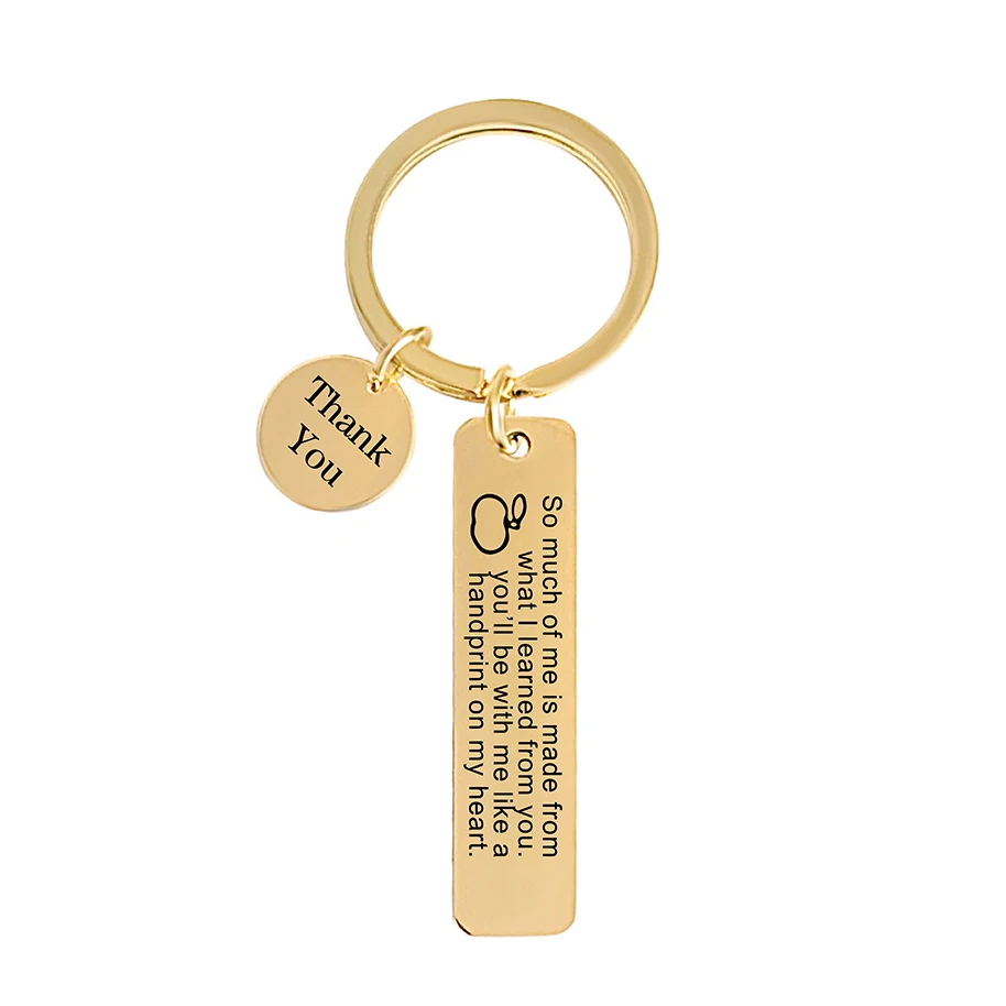 2024 Custom Stainless Steel Engraved Word LOGO Keychain pendant charm For Festival Gift
