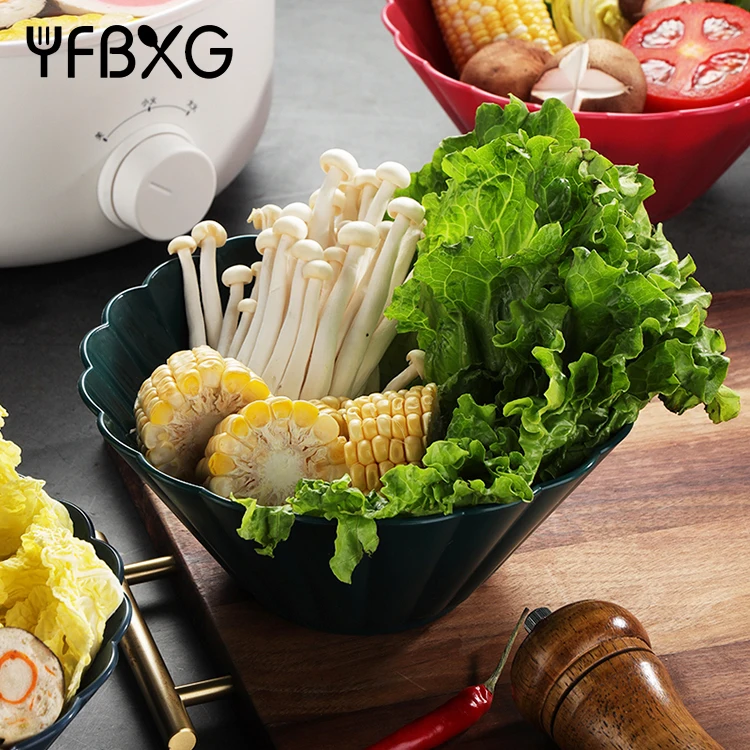 Custom wholesale PP food preparation basin salad mixing containers bowls set plastic catering