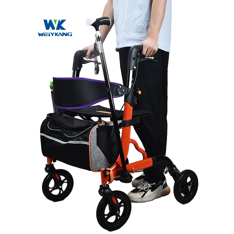 New arrival Elderly Care Product Magnesium Rollator Walker With Seat Mobility Aid Rollator Walker Wheelchair Walker & Rollator