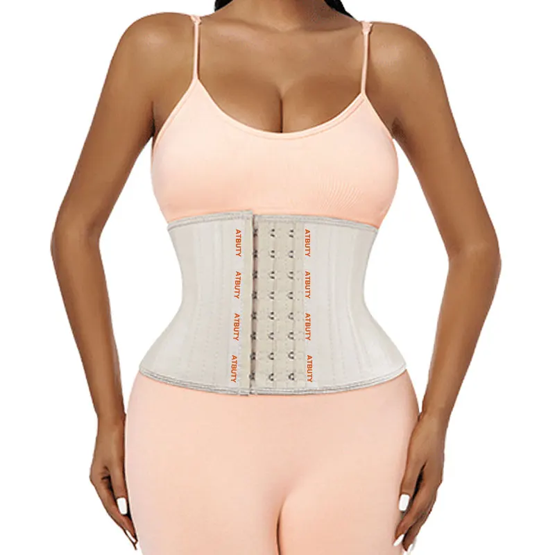 Body Shaping Seamless Shaperlower Abdomen Control 25 Steel Bones 7 Inch Short Torso Latex Waist Trainer Womens Corset Tops