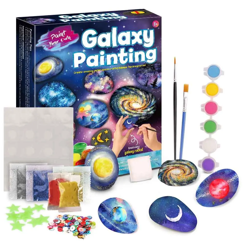 2023 NEW Galaxy Rock Painting Toys Creative Stone Paint Graffiti Art Sets STEM Toys for Children Science And Fun Kits