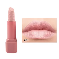 popular hot sale 8 colors rubber tube high pigment carved cute pink waterproof long lasting Korea makeup nude lipstick