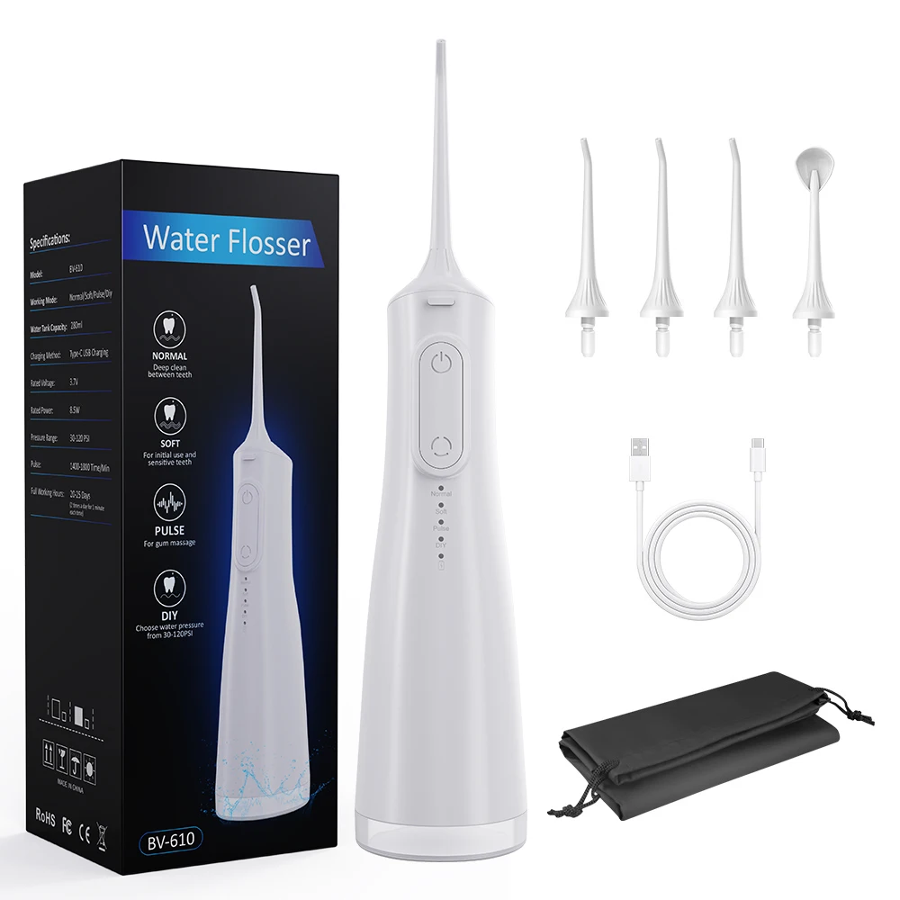 30-120 PSI high pressure water jet   oral irrigator water flosser    Cordless  Water  Pick with 4 modes for home and travel