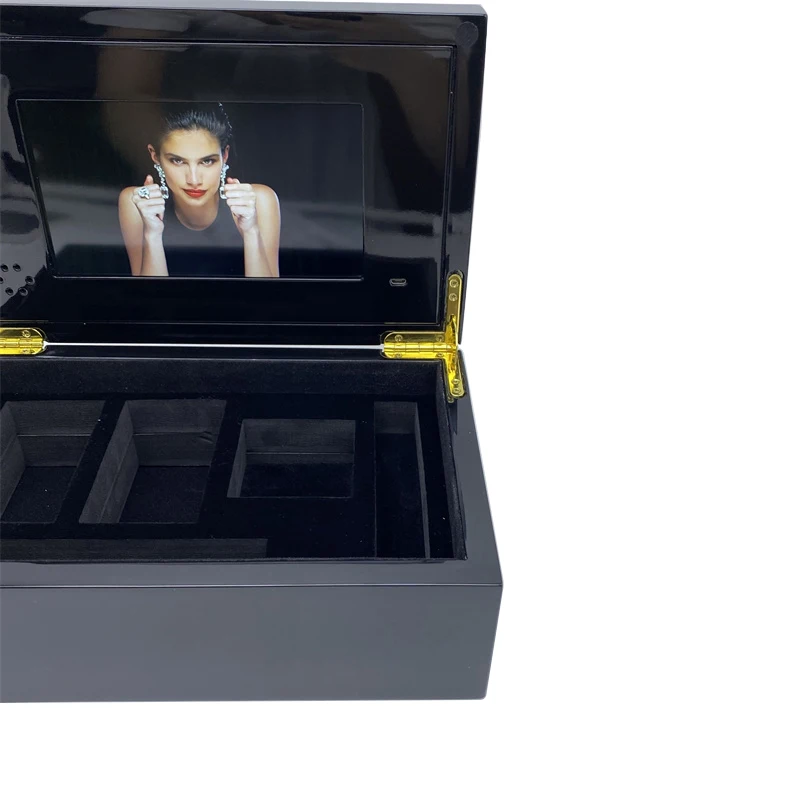 High quality 7 inch IPS/TFT gift wooden video brochure box with lcd screen