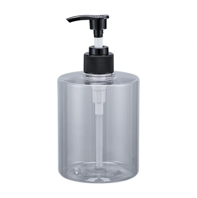 Ready-made square PET bottles for shampoo, shower gel, facial cleanser, mousse, lotion packaging