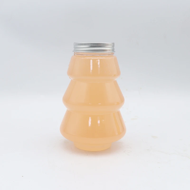 Wholesale custom 450ml Christmas decoration bottles, beverage juice snack packaging , disposable plastic bottle manufacturers
