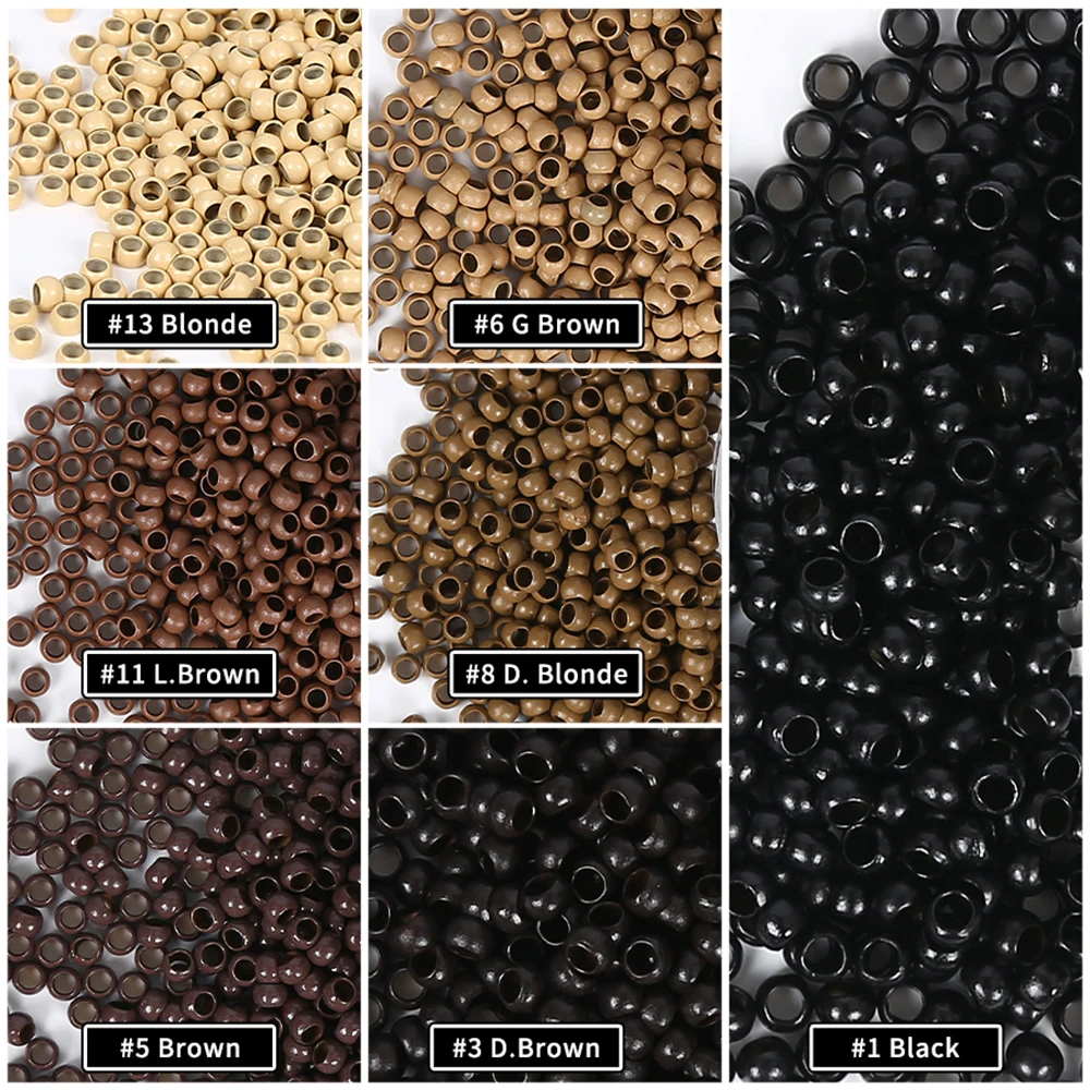 2.5x1.5x2.0 mm Hair Extension Beads Micro Link Nano Copper Beads for I Tip Human Hair Extensions
