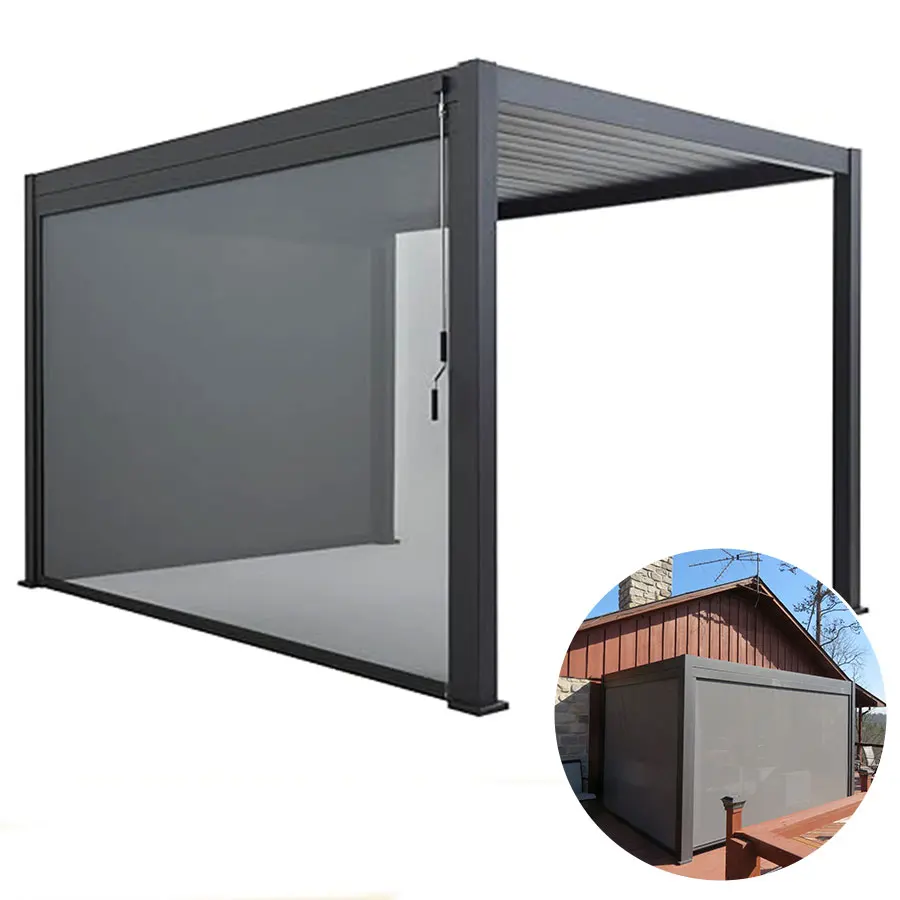 Garden pergola outdoor with shade motorized control or manual control customized