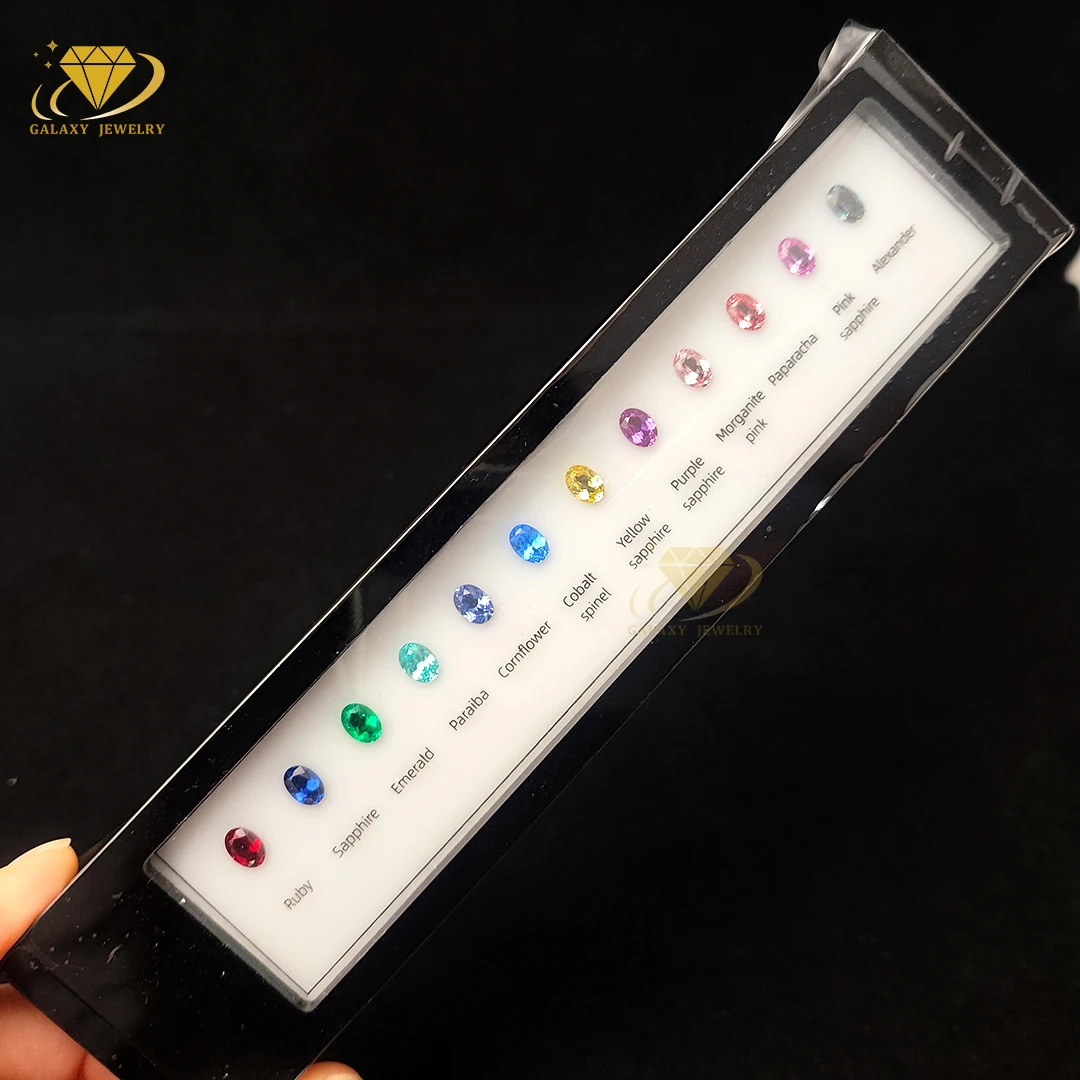 Hot Selling Ruby Sapphire Spinel Emerald Paraiba Paparacha Alexander Morganite Lab Grown Gemstone Color Chart Test Tools