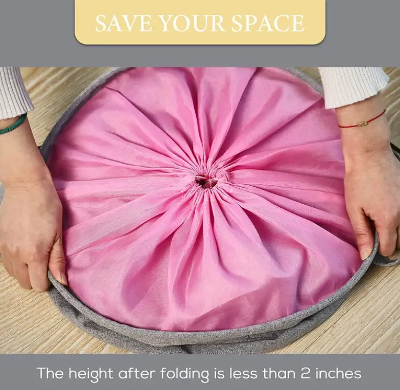 
OEM Baby Laundry Hamper with Drawstring Handle Basket Collapsible Waterproof Storage for Clothes 