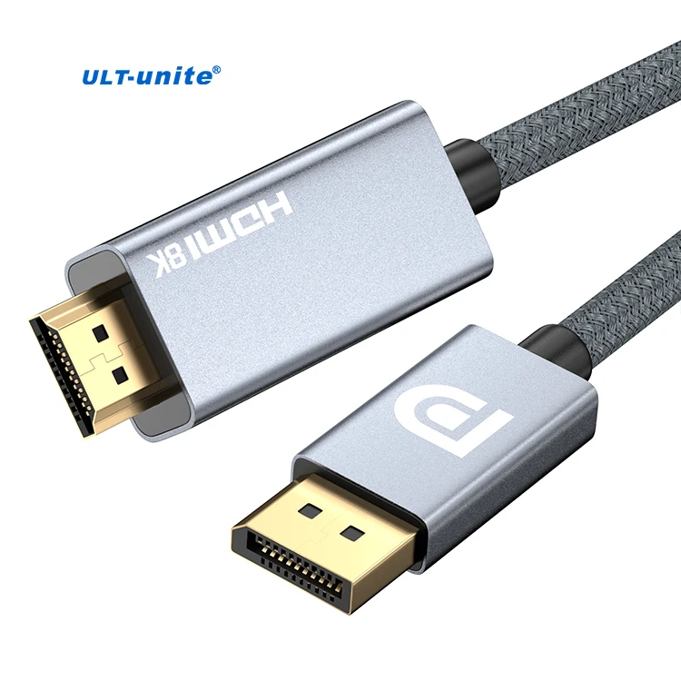 ULT unite DisplayPort 1.4 to HDMI 2.1 Cable 8K 60Hz 4K 144Hz UniDirectional DP to HDMI Cable