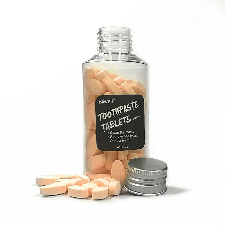 
Private Label Selling Premium Grade Organic Chewable Whitening Toothpaste Tablets For Travel Bottled 