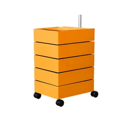 Nordic Multi Function 360 Degree Rotation Movable Plastic Storage Drawers on wheels  With 5 Filling Draw