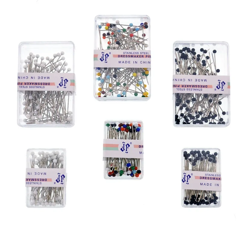 In Stock Hijab Needle Pin 38mm Glass Head Bead Sewing Machine Needles Holder Pins Knitting Needles Set
