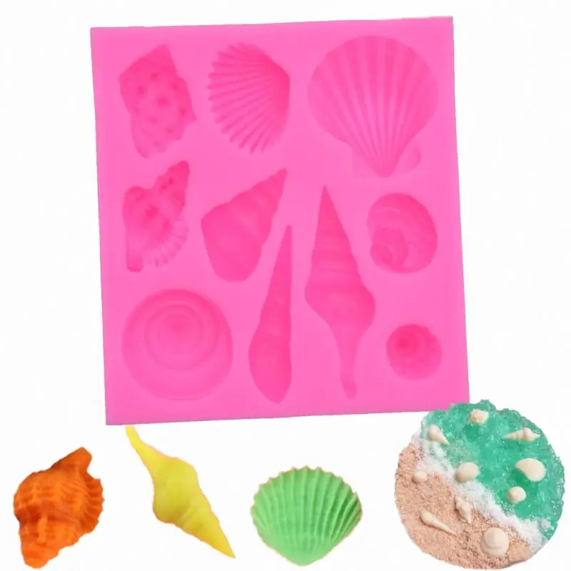 Conch & Snail & Whelk & Shell Silicone Fondant Soap 3D Cake Mold Cupcake Jelly Candy Chocolate Decoration Baking Tool
