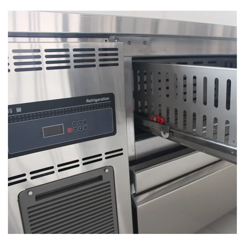 Commercial Stainless Steel Salad Under Counter refrigerated pizza prep table refrigerator