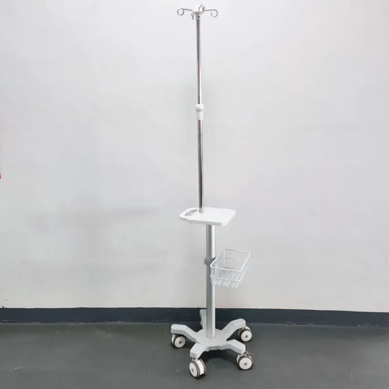Hospital Furniture Infusion Stand with IV Pole and Monitor Cart Medical Trolley for Breathing Device for Home Office Use