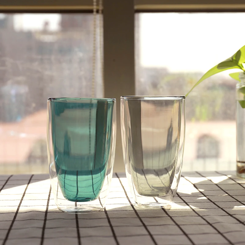 Made In China custom recycled insulated double walled borosilicate glass cup