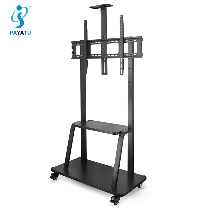 Китайский завод, дешевый мобильный телевизор, наклонное крепление, светодиодный телевизор, поддержка дисплея 50-120 дюймов, напольная подставка для телевизора
