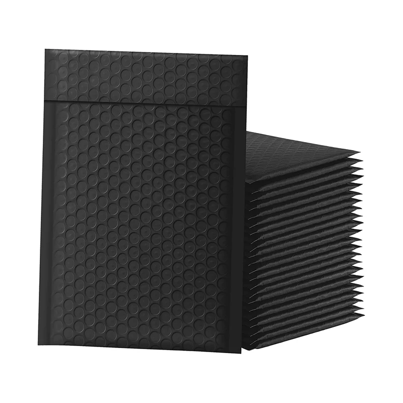 custom  low moq plastic  biodegradable matt black hot pink bubble flyers plastic courier ready to ship mailing bags