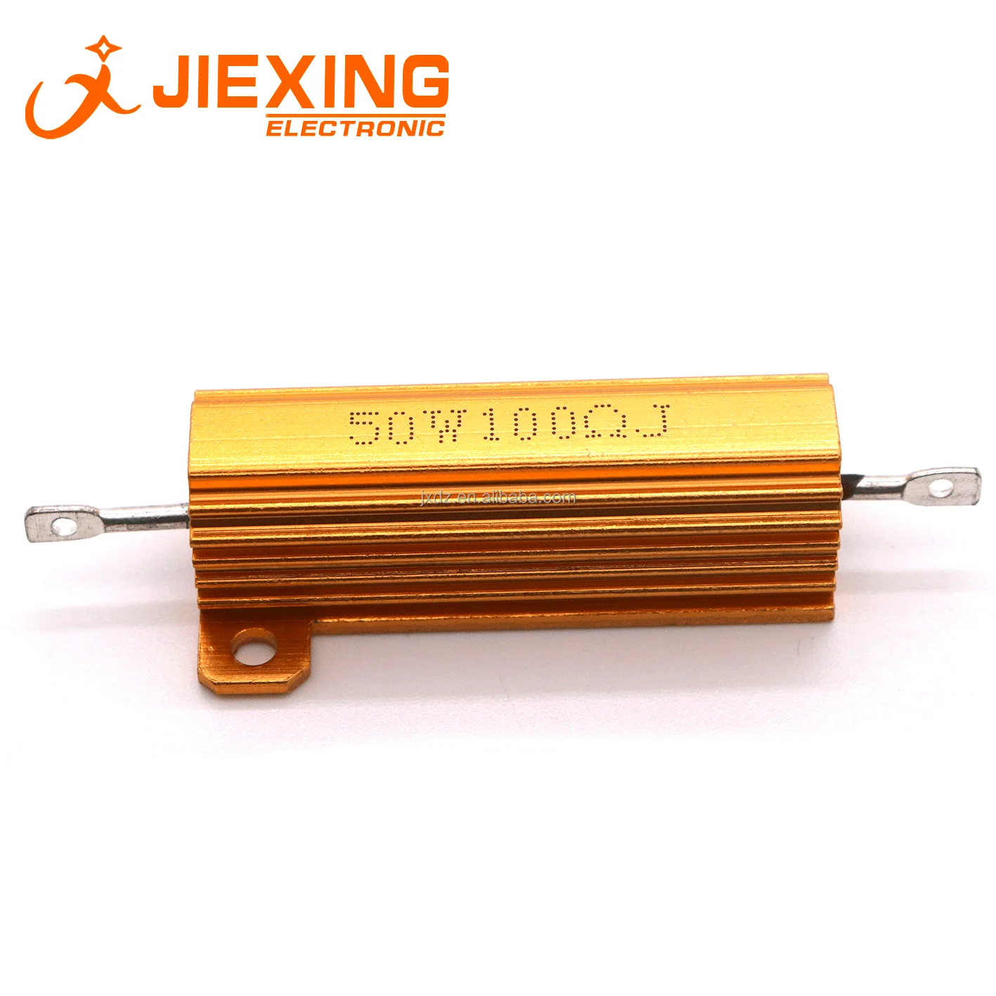 RX24 50W 100R 100 ohm Gold Aluminum Shell High Power Resistor 100RJ 100 ohms 50 Watts