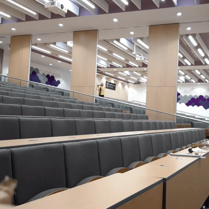 Seminar hall sliding doors interior room divider for university soundproofing space divider