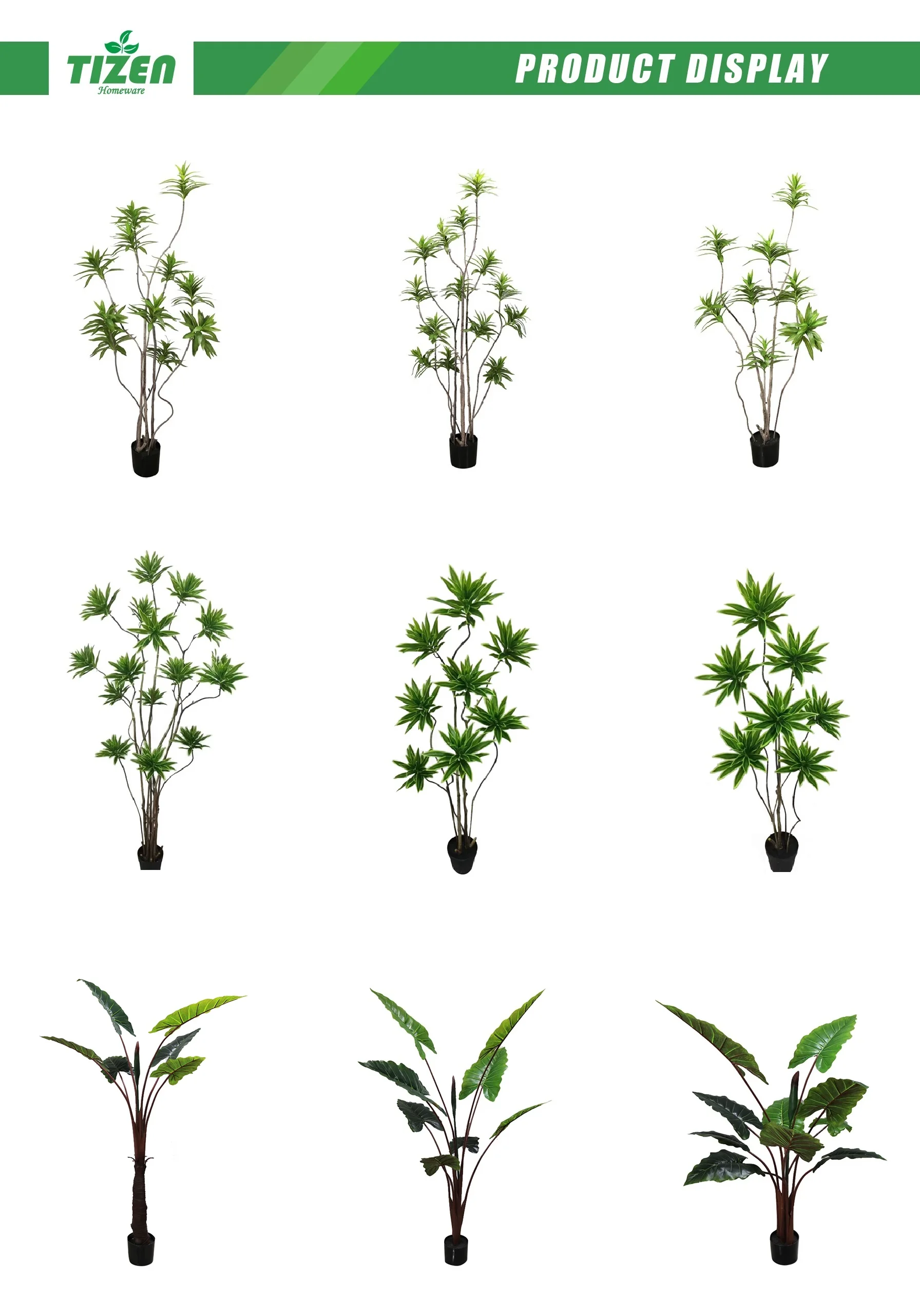 Tizen China Manufacturer Indoor Outdoor Decoration Simulation Plants Artificial Green Tree Bonsai