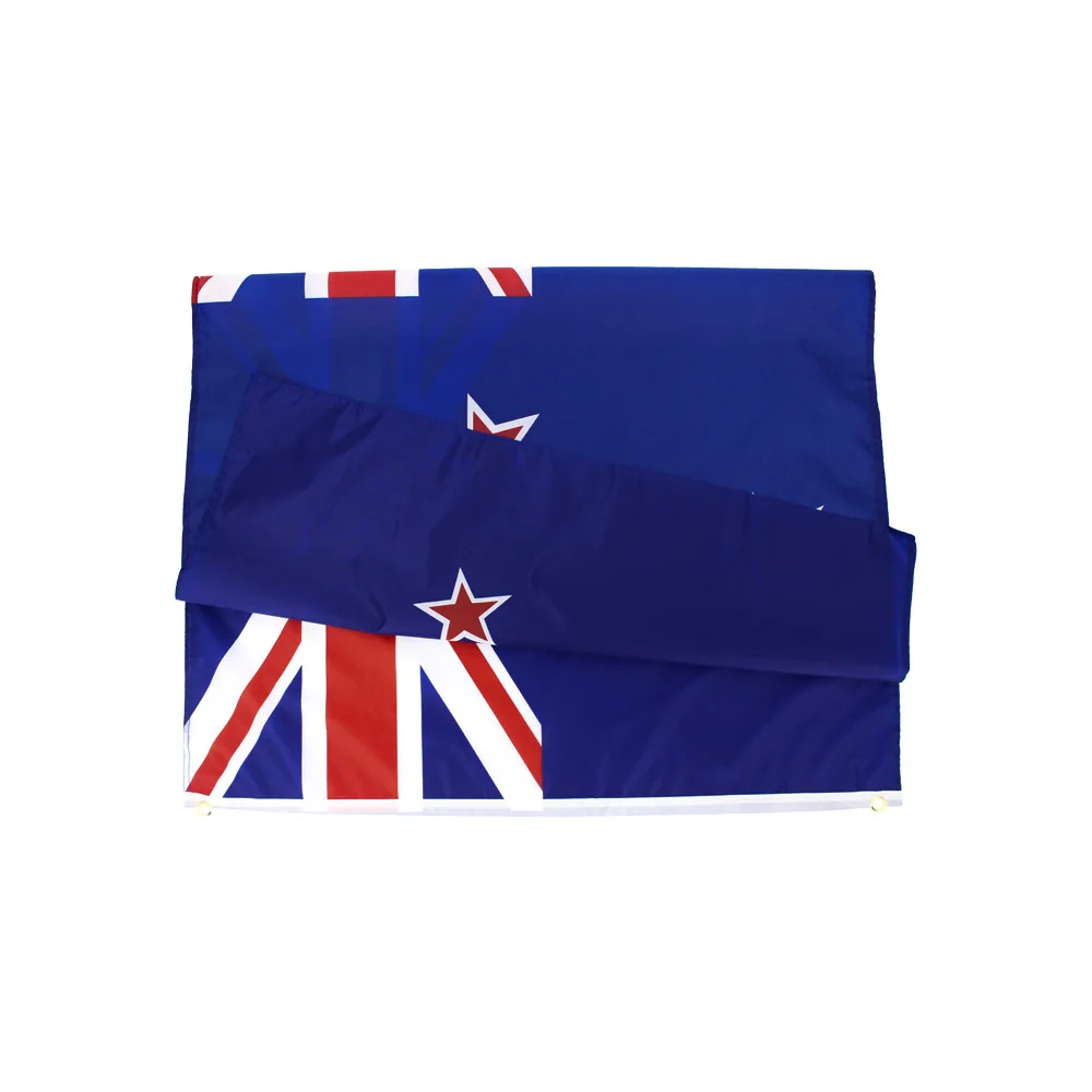 Silver Fern New Zealand Flag With 4 Stars Red White Blue 3X5 FT