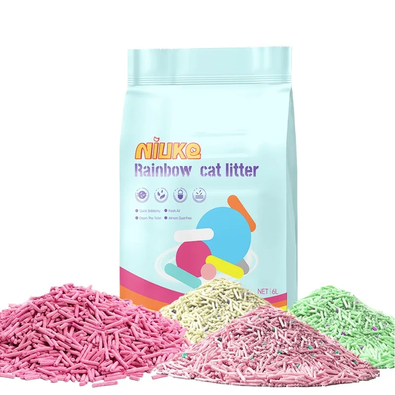 Low dust eco friendly 6L Kitty Litter Supplies Food Grade Plant Tofu Residue Cat Litter with Lavender Fragrance Customizable
