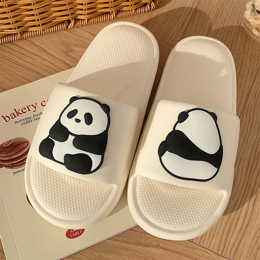 RTS Panda Pattern Smooth Summer Animal Cloud Foot Message Women Home Eva Slides Slippers Slip Sandals For Women
