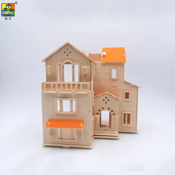 Handmade Wooden Doll House Villa Toy Creative Bedroom Doll House DIY Furniture Wood Toys Pretend Role Play DIY Educational Toy