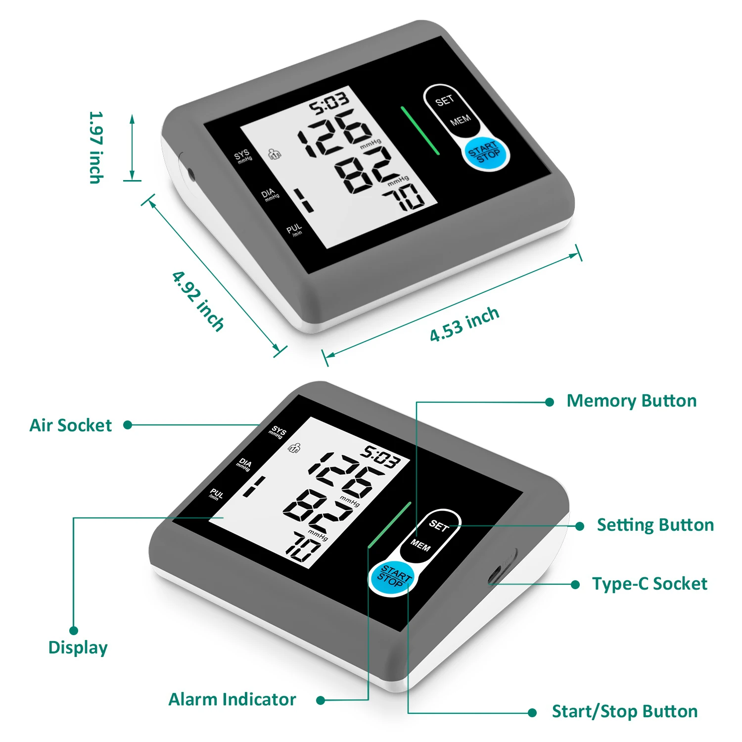 Top Seller Bp Monitor Machine Sphygmomanometer Digital Blood Pressure Monitor