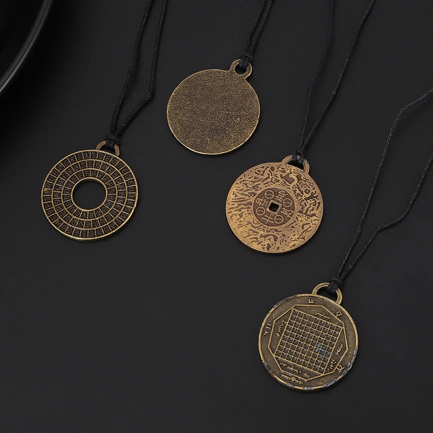 Trendy Custom Free Medium Samples Implying Love Wealth and Health Amulet Necklace