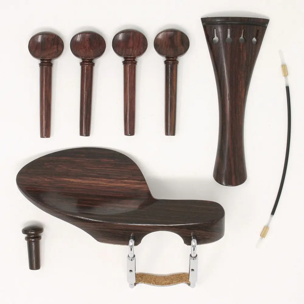 NAOMI Standard Set Violin Rosewood + Tailgut 4 Strings Violin Tailpiece Tuning Pegs Chinrest Violin Accessories