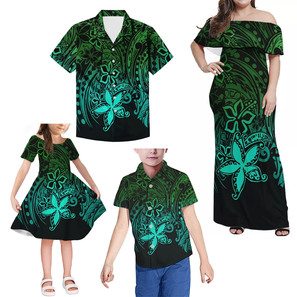 
Customize with Logo Dress for Girls Party Mother And Daughter Figurine Dad Son Family Clothes Matching Dress Parent-Child Outfit 